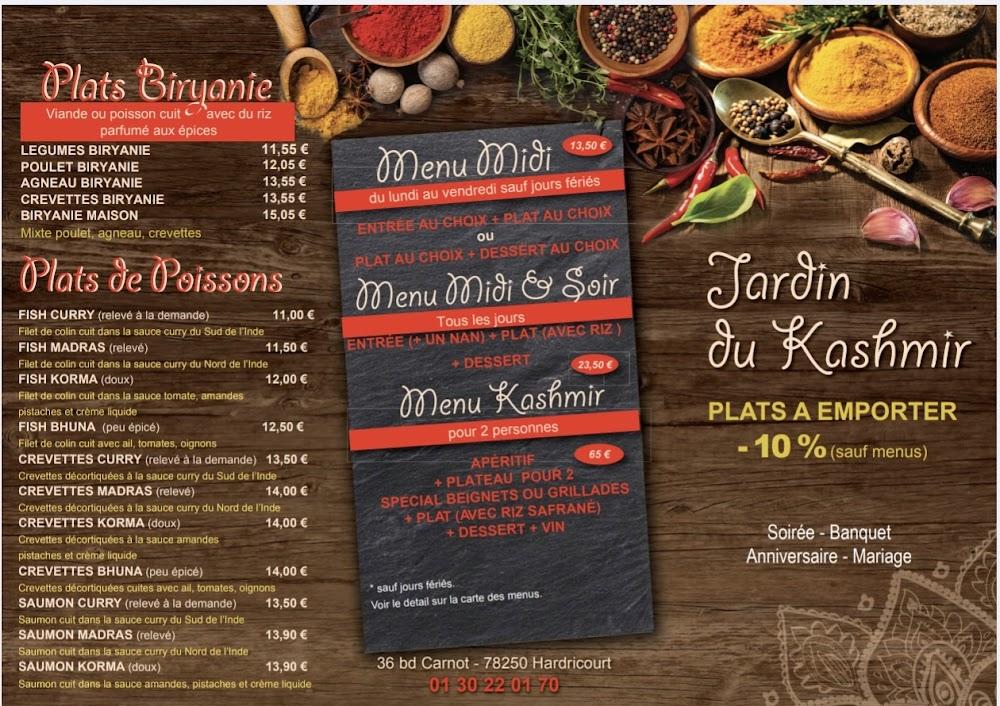 Jardin du Kashmir - Menu Image 2